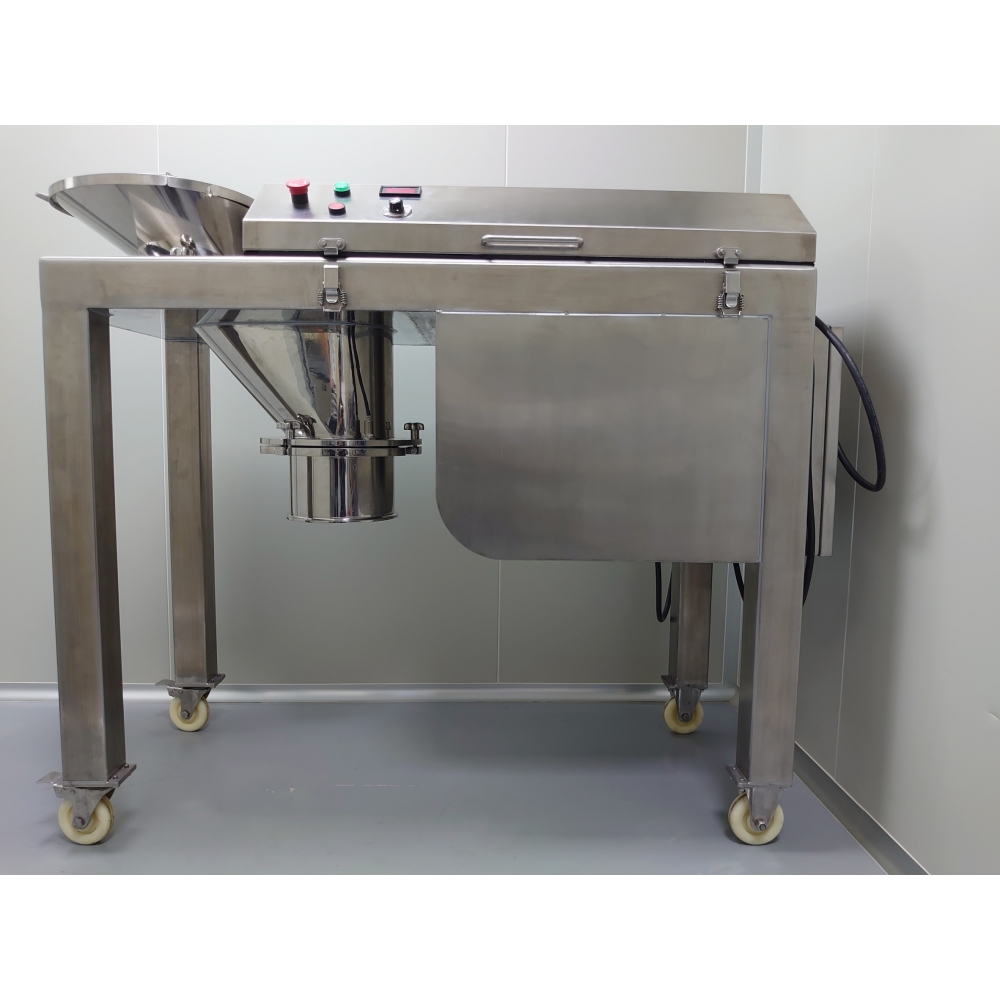 透過各種不同孔徑篩網，將粉體整合成需求的顆粒大小